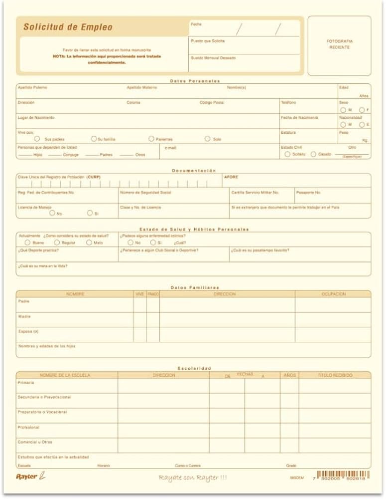 Hoja Solicitud Empleo