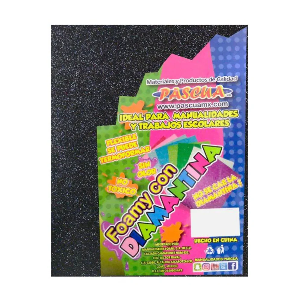 Foamy Pascua Tamaño Carta Diamantina Negro Paquete 5 Piezas