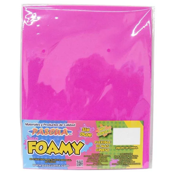 Foamy Matiz Tamaño Carta Fiusha Paquete 5 Piezas