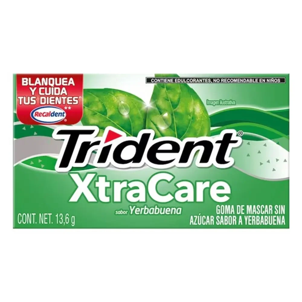 Chicle Trident XtraCare Hierbabuena 13.6 g
