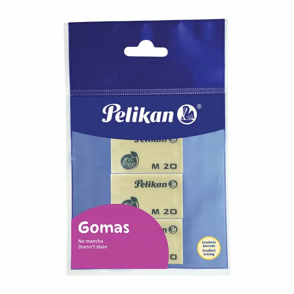 Goma de Borrar Pelikan Migajón Grande M20 Bolsa 3 Piezas