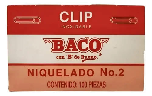 Clip Baco No. 2 Caja con 100 Piezas