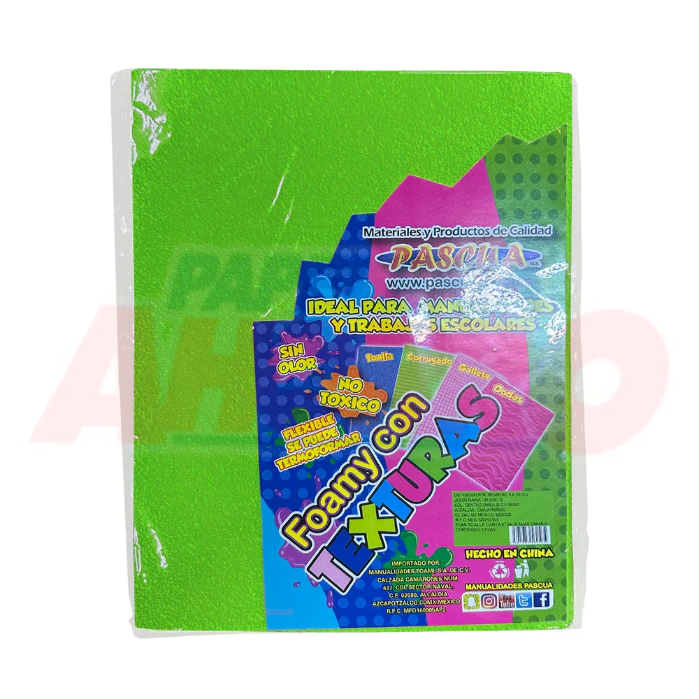 Foamy Pascua Tamaño Verde Limon Paquete 5 Piezas
