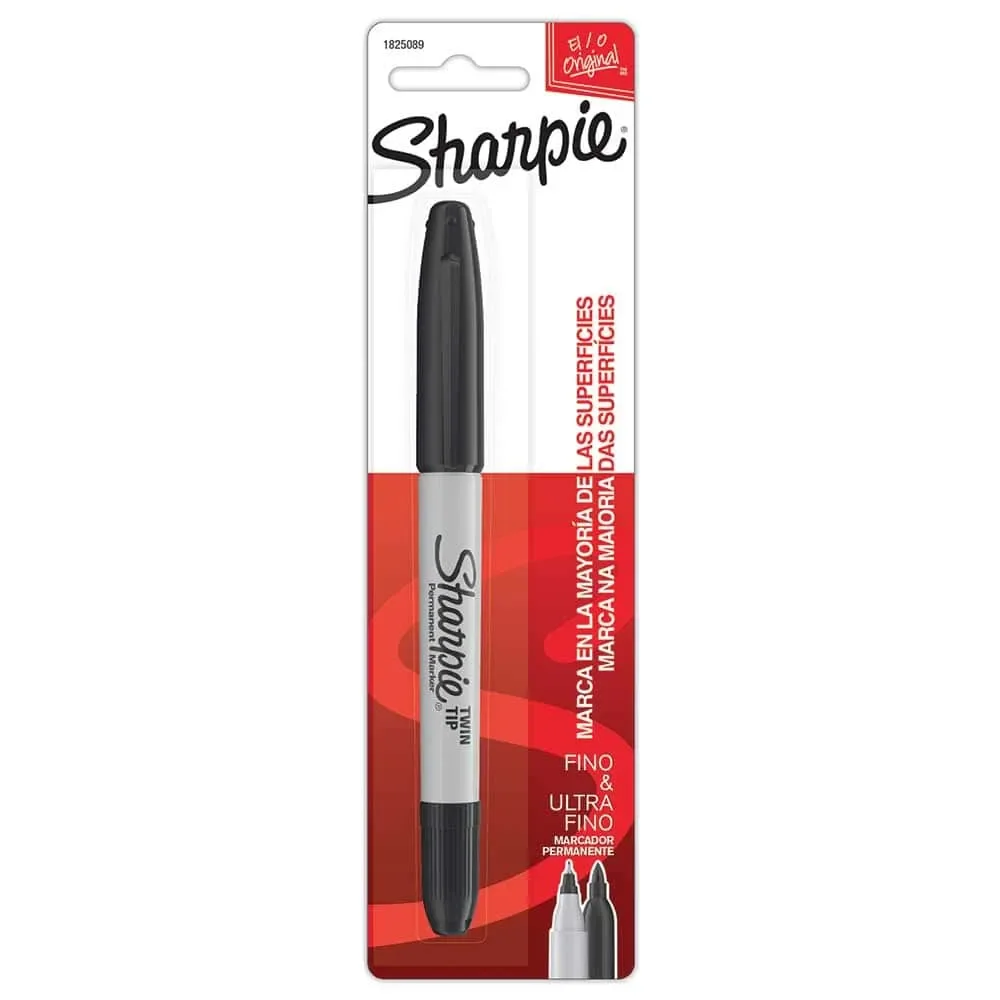 Marcador Permanente Sharpie Doble Punta Negro