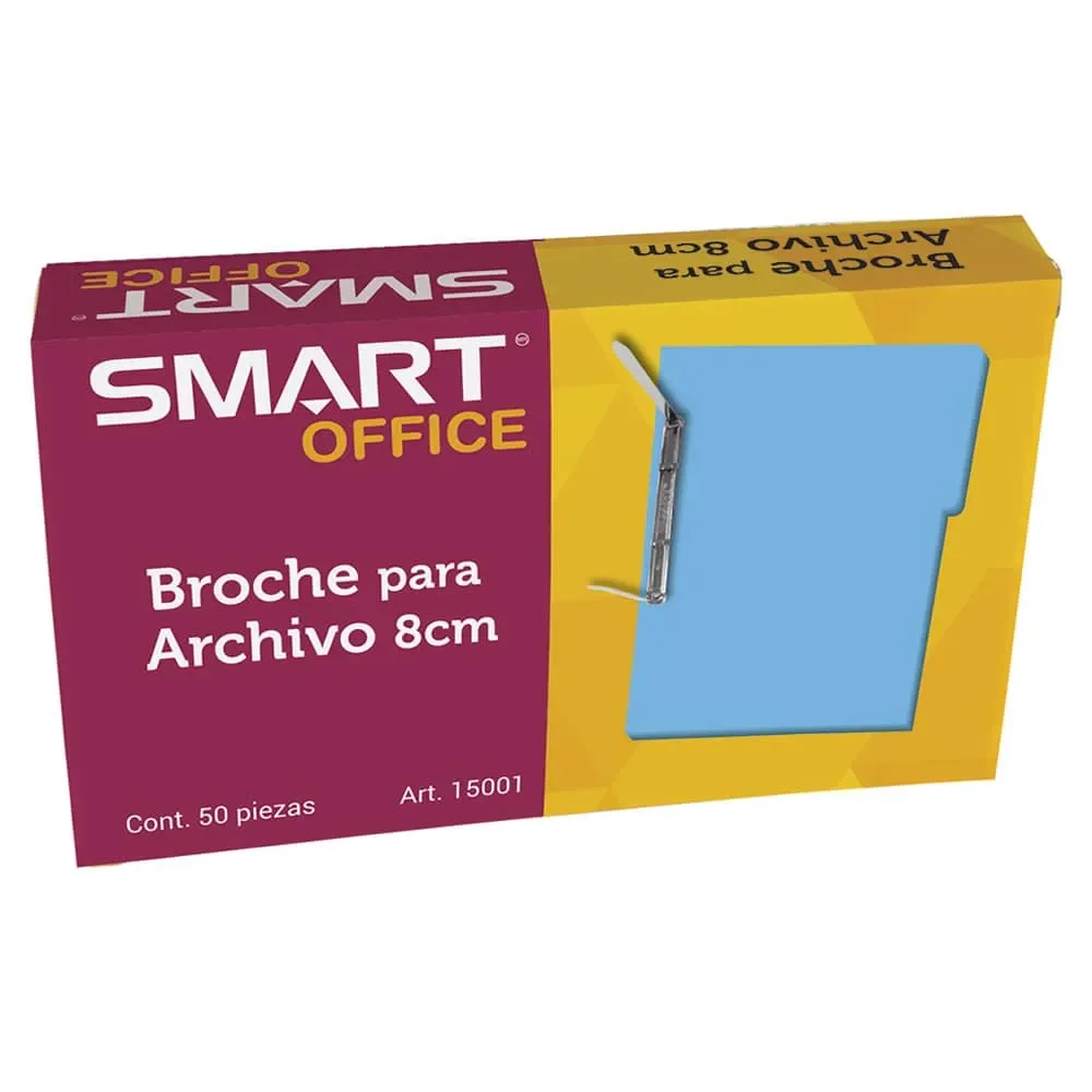 Broche para Archivo Smart Office 15001 Caja con 50 Piezas 8 cm
