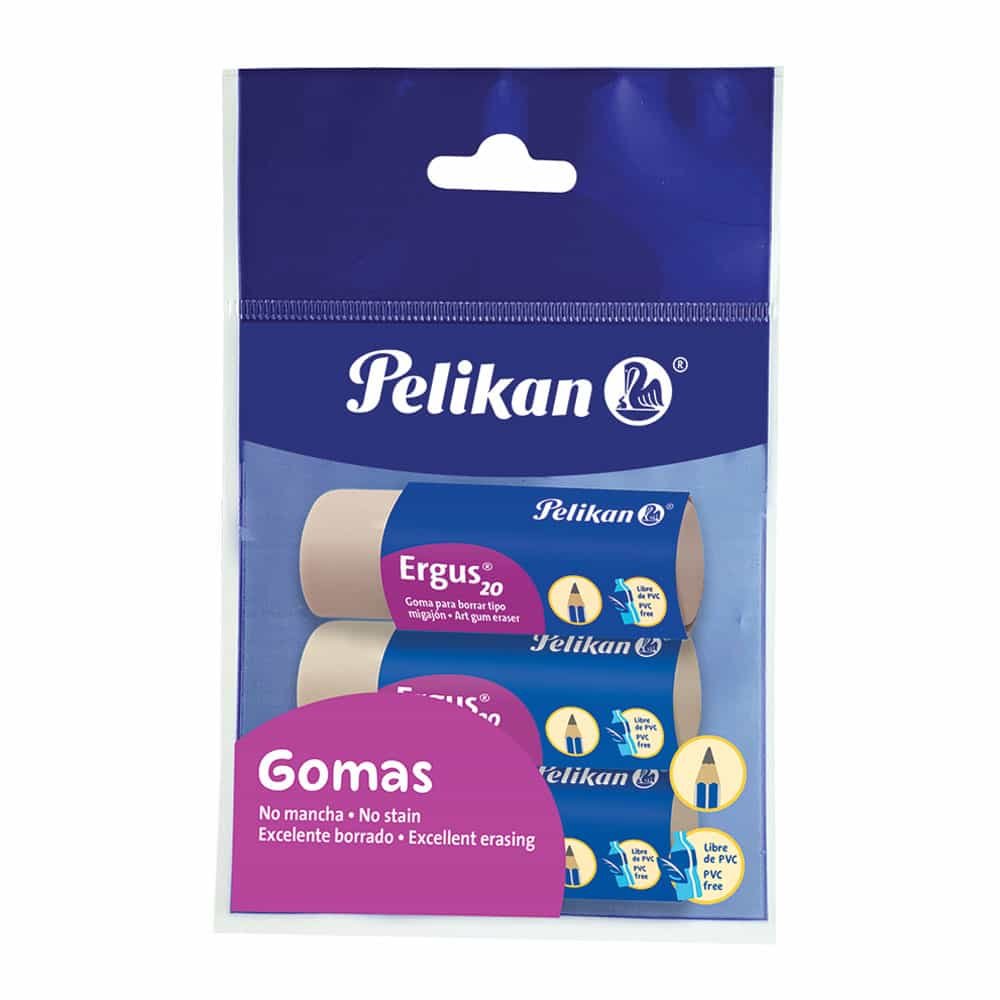 Goma de Borrar Pelikan Ergus 20 Bolsa 3 Piezas