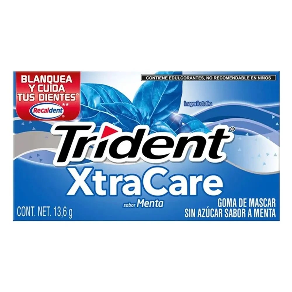 Chicle Trident XtraCare Menta Fresca 13.6 g