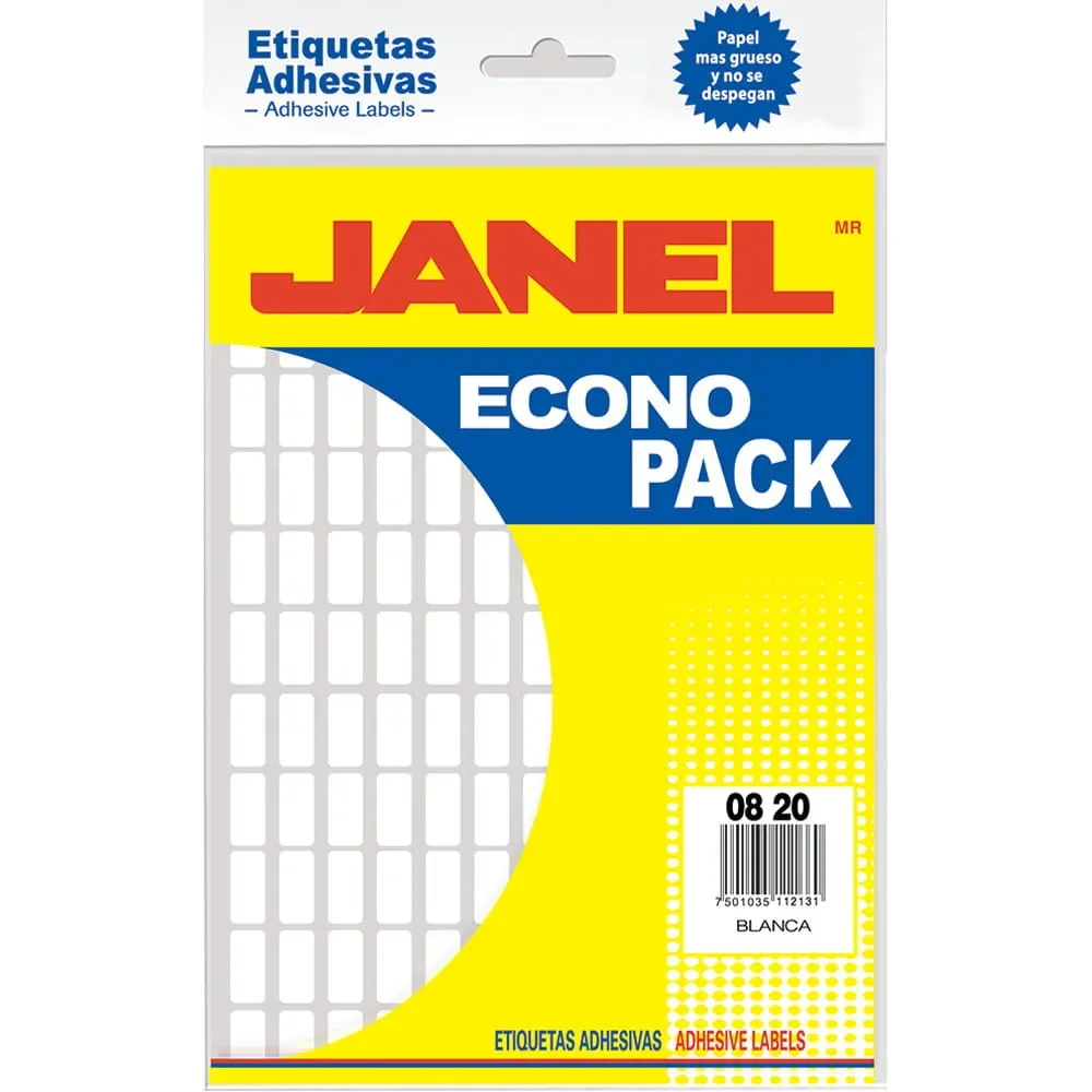 Etiquetas Janel Blanca 8 x 20 mm 6 Piezas
