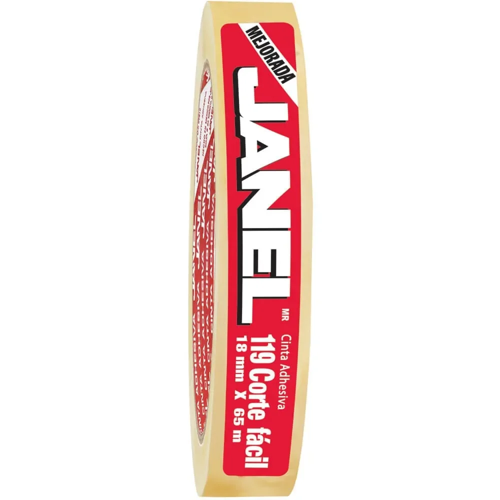 Cinta Adhesiva Transparente Janel T119 18 mm x 65 m