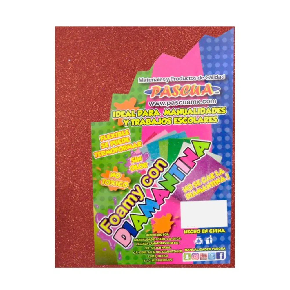 Foamy Pascua Tamaño Carta Diamantina Rojo Paquete 5 Piezas