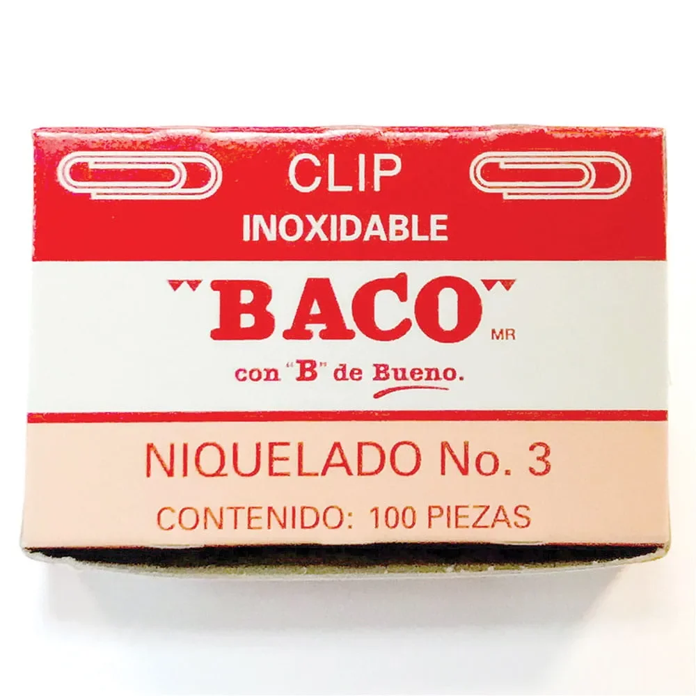 Clip Baco No. 3 Caja con 100 Piezas