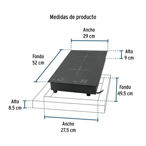 COCINA QUE 2 INDUCCION FOSET (6 MESES DE GARANTIA)