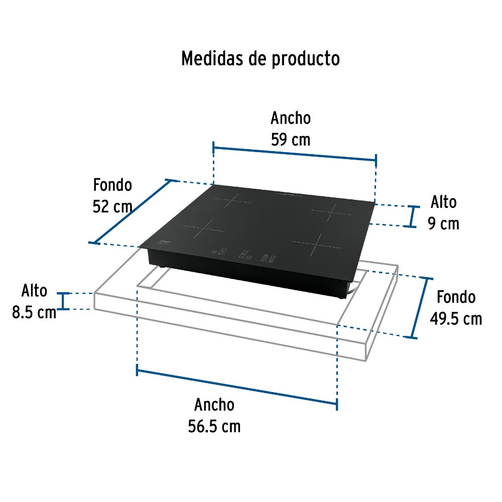 COCINA QUE 4 INDUCCION FOSET PAE-504 (6 MESES DE GARANTIA)