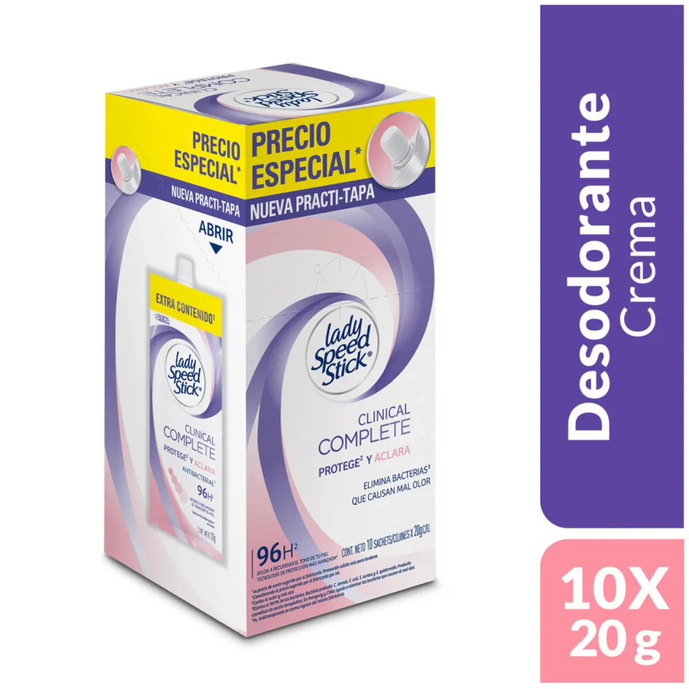 DESODORANTE LADY SPEED STICK PRACTI-TAPA 10UND X 20G (DAMA)