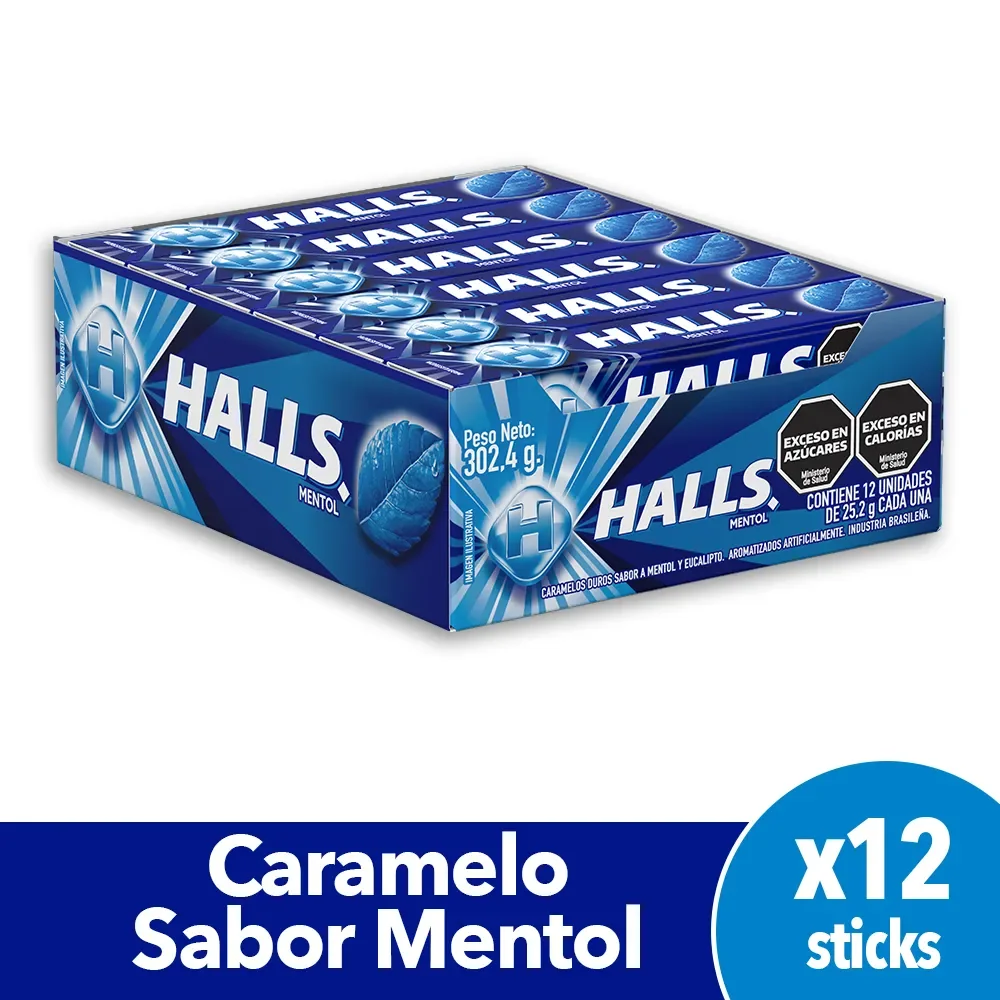 CARAMELO HALLS MENTA 12X25,2G