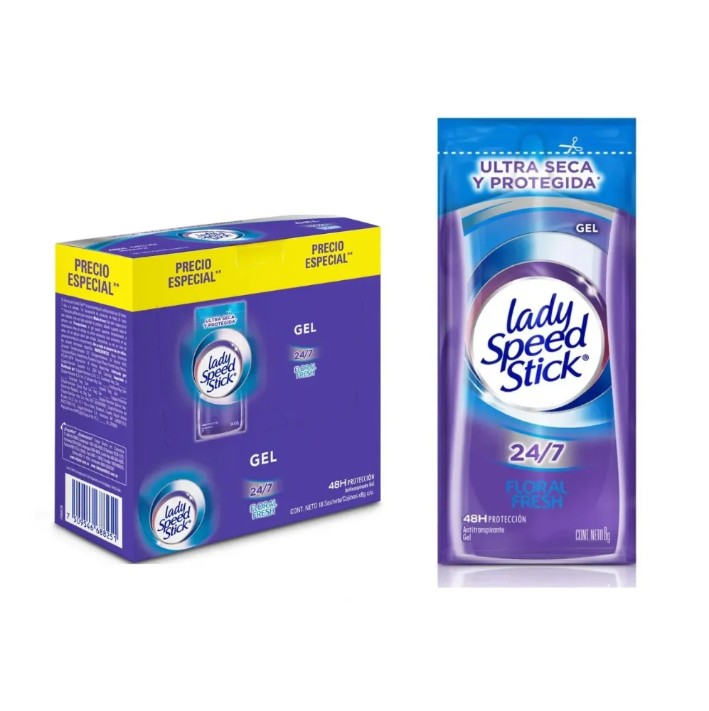 DESODORANTE LADY SPEED STICK GEL SOBRE 18X8G