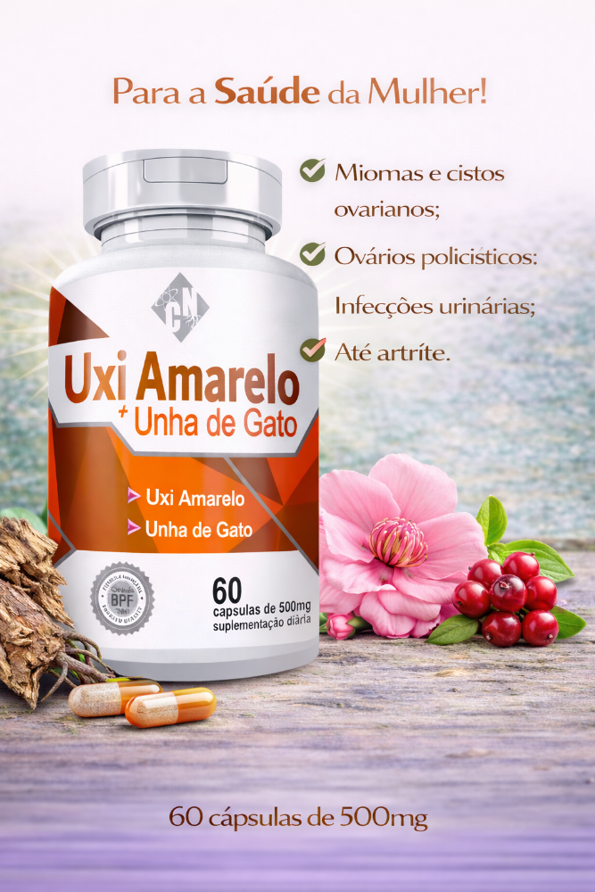 CAPSULA UXI AMARELO+UNHA DE GATO 60/500 MG