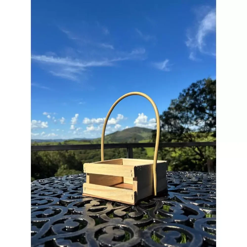 CESTA DE MADEIRA QUADRADE P