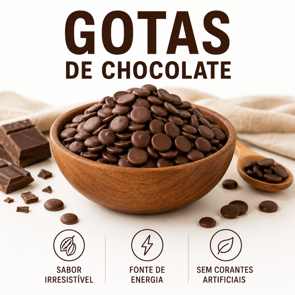 CHOCOLATE MEIO AMARGO EM GOTAS 250 gr