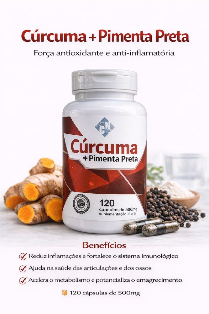 CAPSULA CURCUMA+PIMENTA PRETA 120/500 MG