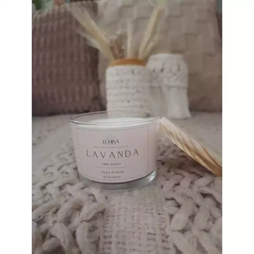 VELA AROMATICA ARTESANAL LAVANDA VIDRO 150 GR