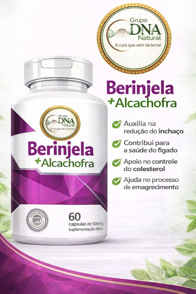 CAPSULA BERINJELA COM ALCACHOFRA 60/500 MG