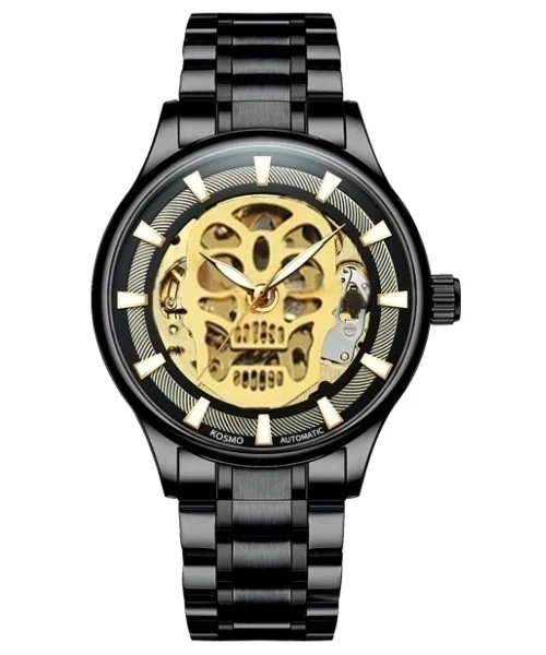 RELOJ KOSMO K820F SKULL AUTOMATICO DORADO