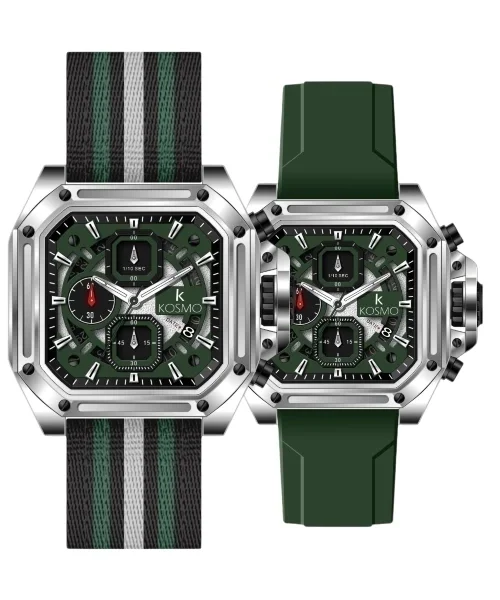 RELOJ KOSMO K4189 CRONÓGRAFO DOS PULSOS INTERCAMBIABLES VERDE