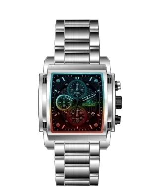 Reloj Kosmo K4448 – Cronógrafo Multifunción Cuadrado Plata