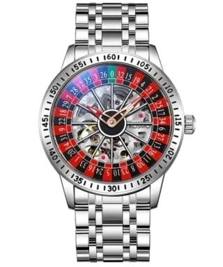 RELOJ KOSMO RULETA CASINO K2058G AUTOMATICO PLATA