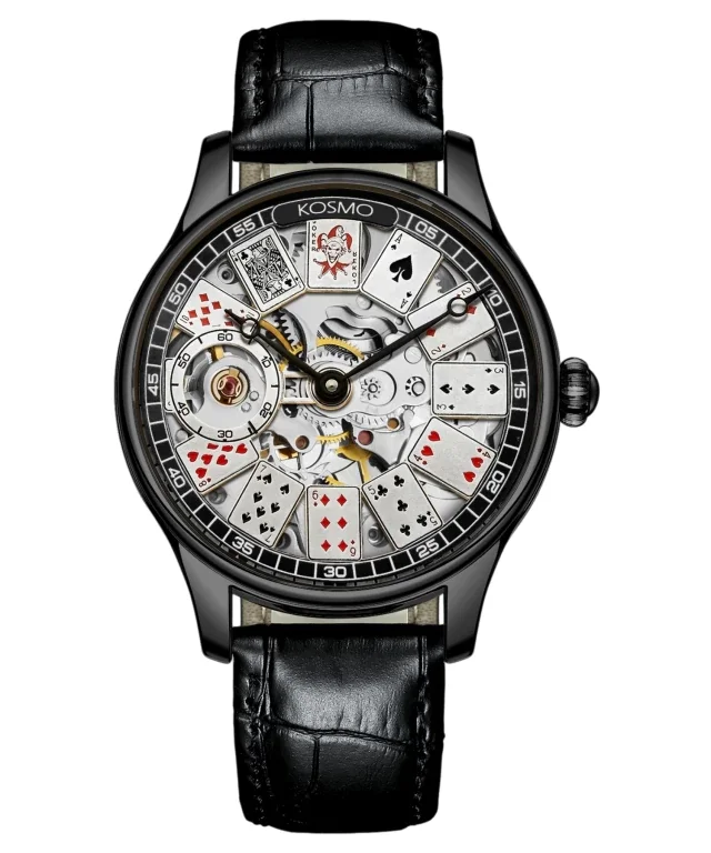 Reloj Kosmo K820P Automático Poker Negro / cuero negro