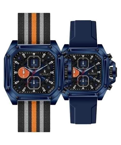 RELOJ KOSMO K4189 CRONÓGRAFO DOS PULSOS INTERCAMBIABLES AZUL