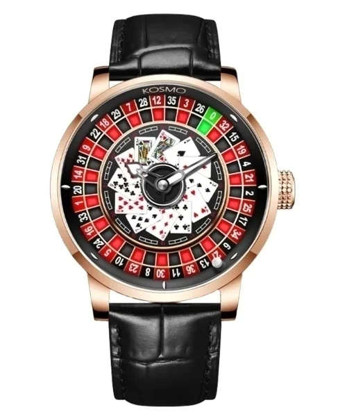 RELOJ KOSMO CASINO K9836C MOVT JAPONES CUERO COBRIZO