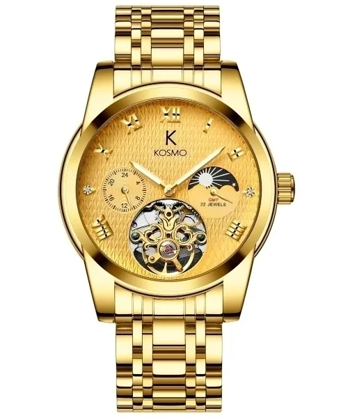 RELOJ KOSMO K9005c AUTOMATICO FASE LUNAR DORADO