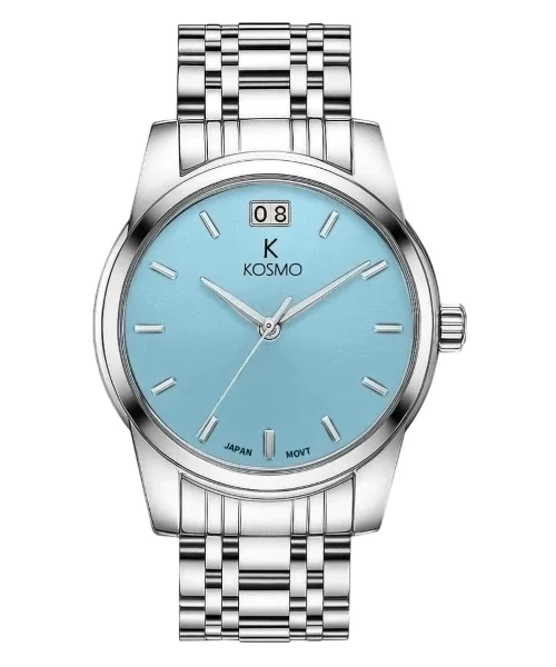 RELOJ KOSMO K9005G MOVIMIENTO JAPONES PLATA / AZUL