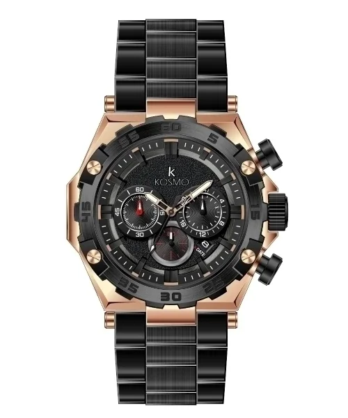 Reloj Kosmo K4447 – Cronógrafo Multifunción NEGRO / COBRE