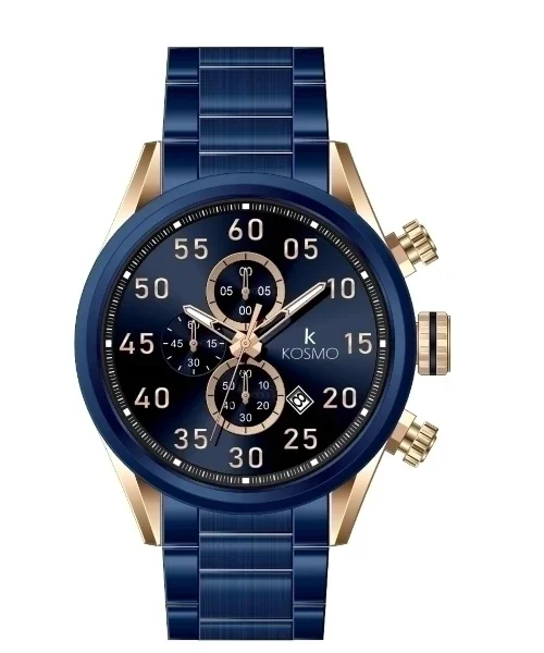 Reloj Kosmo K4449 – Cronógrafo Multifunción AZUL / COBRE