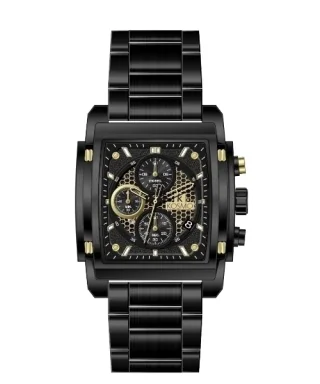 Reloj Kosmo K4448 – Cronógrafo Multifunción Cuadrado Negro