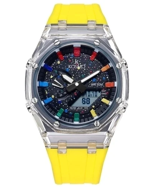 RELOJ KOSMO K4010 DUAL TIME AMARILLO