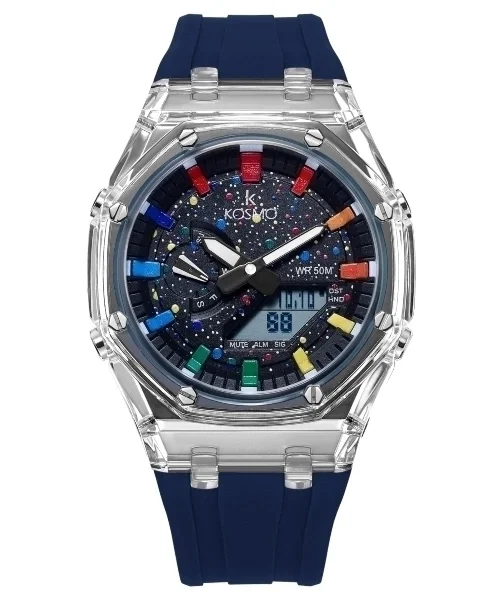 RELOJ KOSMO K4010 DUAL TIME AZUL OSCURO