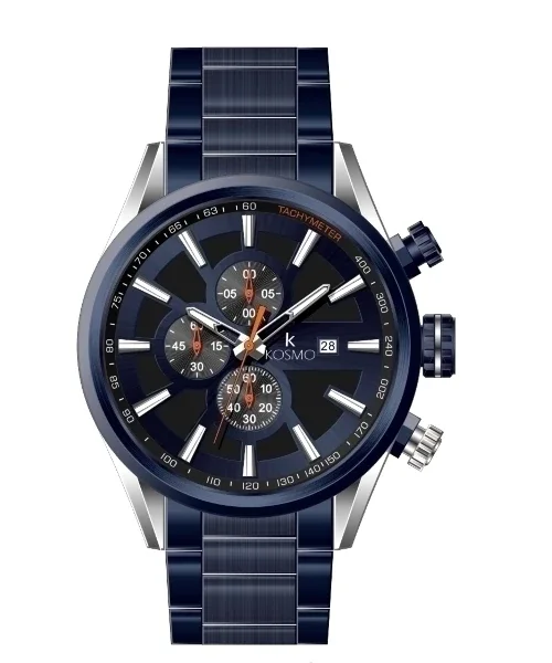Reloj Kosmo K4445 – Cronógrafo Multifunción AZUL / PLATA