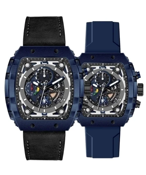 RELOJ KOSMO K3997G CRONÓGRAFO DOS PULSOS INTERCAMBIABLES NEGRO / AZUL