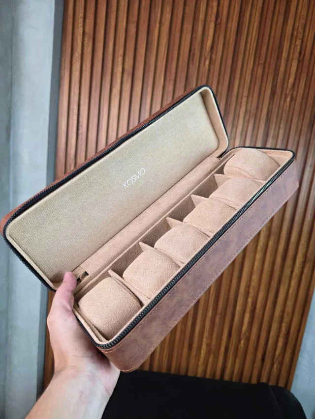 Relojera de 6 Puestos – Exterior Elegante e Interior de Lujo MARRON