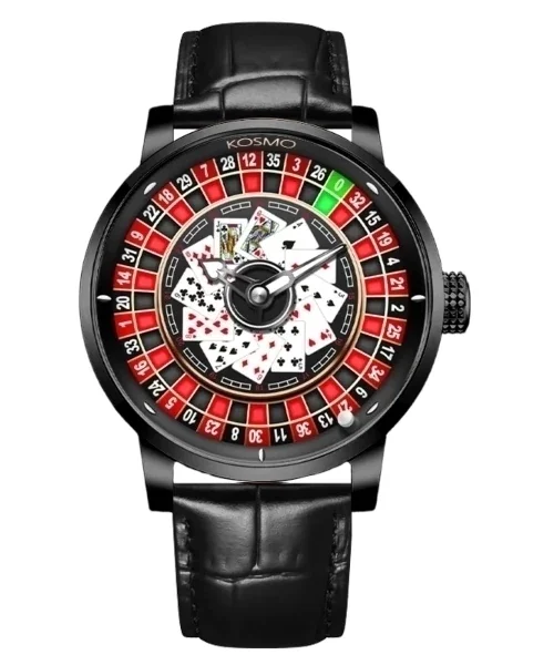 RELOJ KOSMO CASINO K9836C MOVT JAPONES CUERO NEGRO