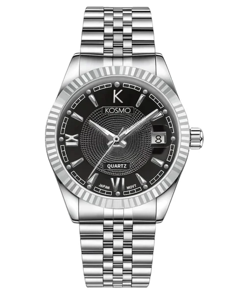 RELOJ KOSMO K629 MOVIMIENTO JAPONES PLATA / NEGRO