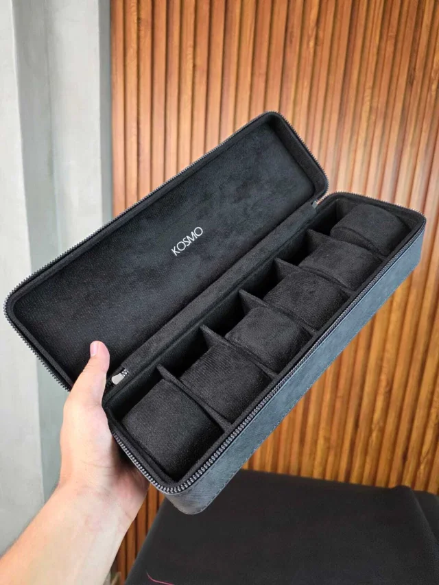 Relojera de 6 Puestos – Exterior Elegante e Interior de Lujo GRIS / NEGRO