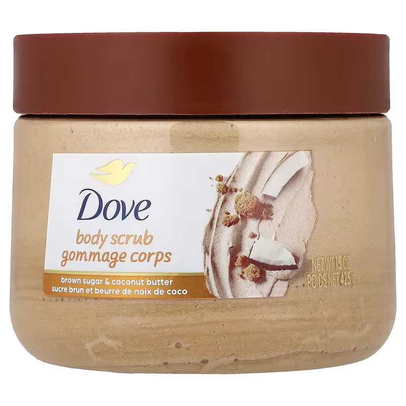 DOVE, EXFOLIANTE CORPORAL, AZÚCAR MORENO Y MANTECA DE COCO, 425 G