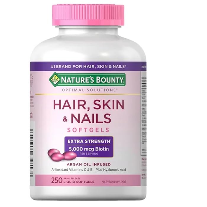 HAIR, SKIN AND NAILS, NATURES BOUNTY, 250 CÁPSULAS