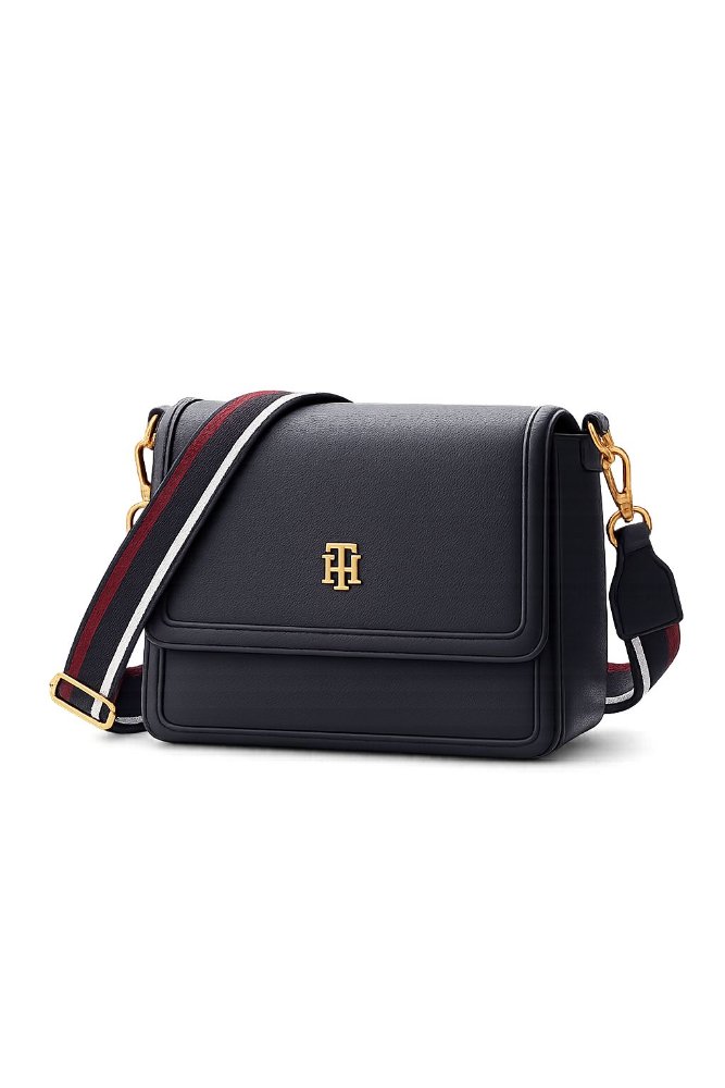 CROSS BODY TOMMY H AZUL PETROLEO 3 LINEAS