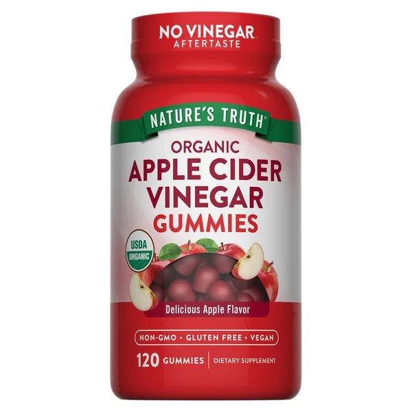 VINAGRE DE SIDRA DE MANZANA, NATURE’S TRUTH, 120 GOMITAS